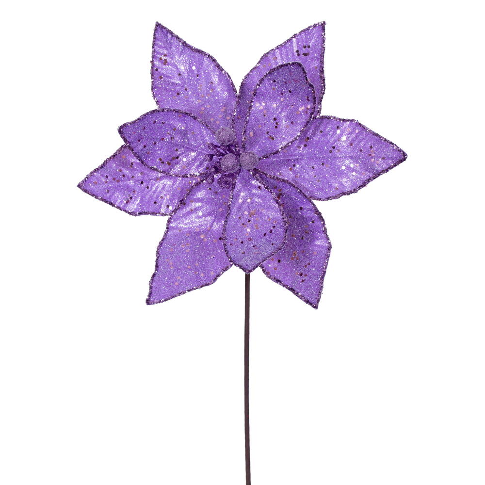 RG231186 21.5 in. Lavender Sequin Poinsettia - 6 Piece