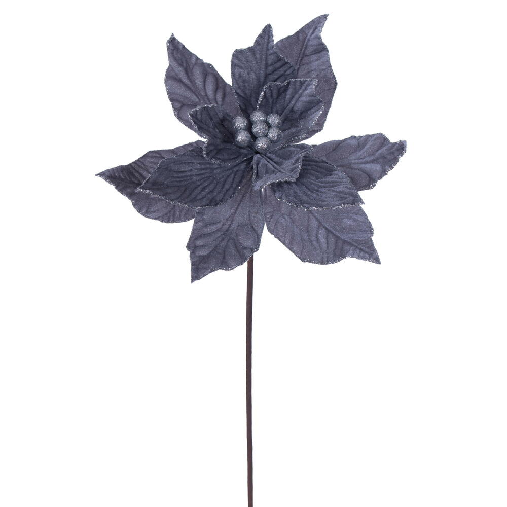 RG232307 21.5 in. Silver Poinsettia Stem - 6 Piece