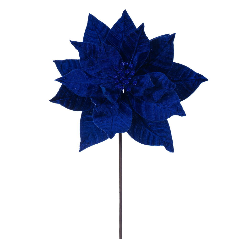 RG232702 21.5 in. Blue Poinsettia Stem - 6 Piece