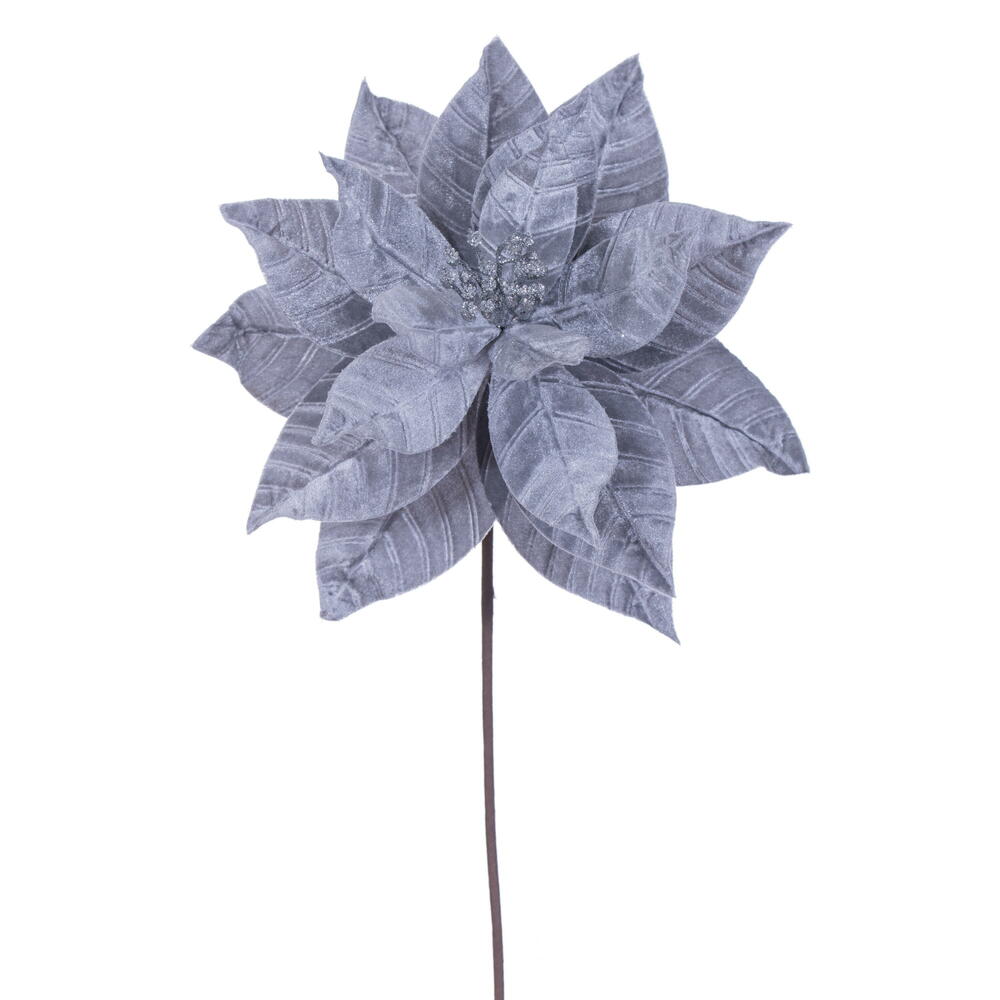 RG232707 21.5 in. Silver Poinsettia Stem - 6 Piece