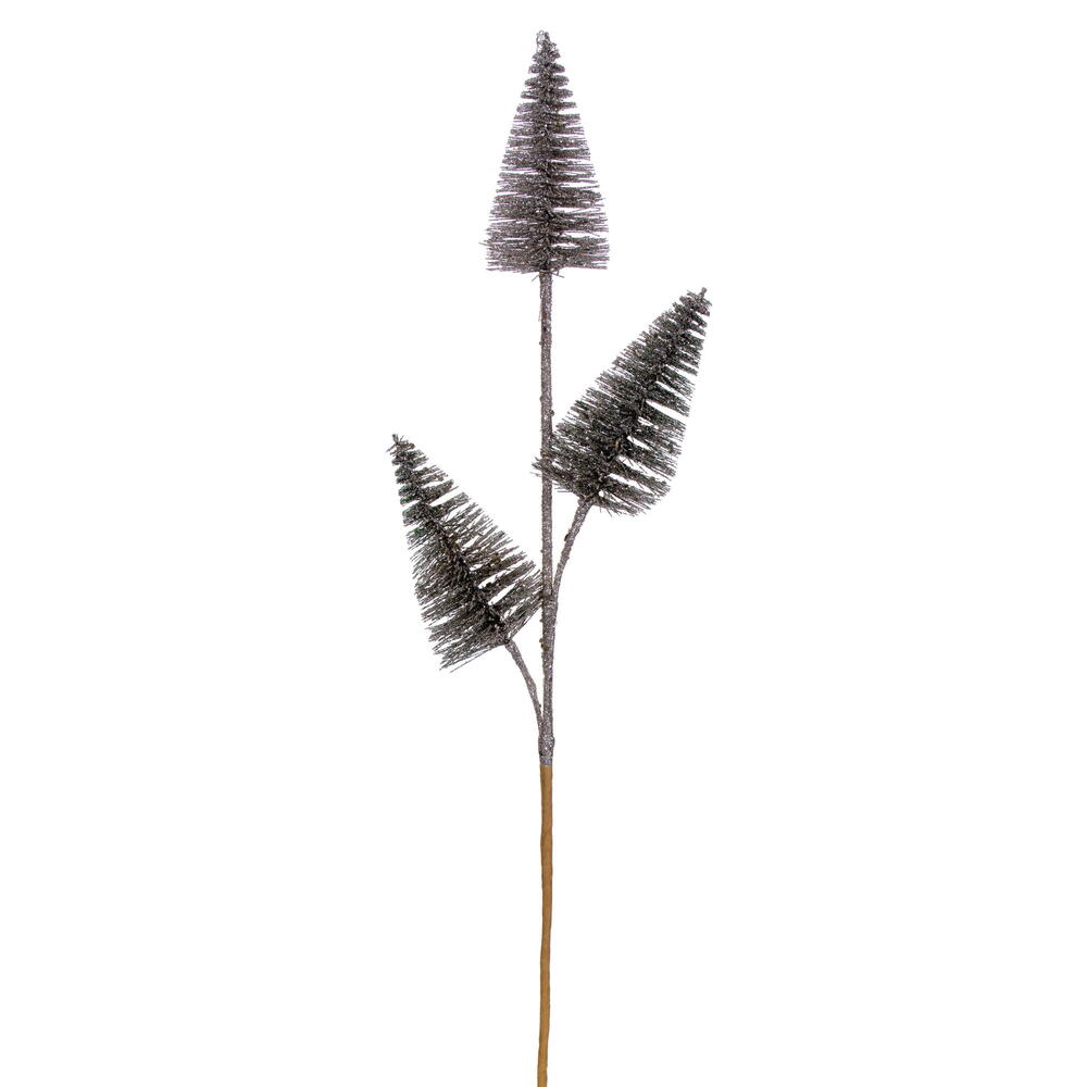 RX230338 20 in. Artificial Champagne Glitter Cone Tree Spray - 6 Piece