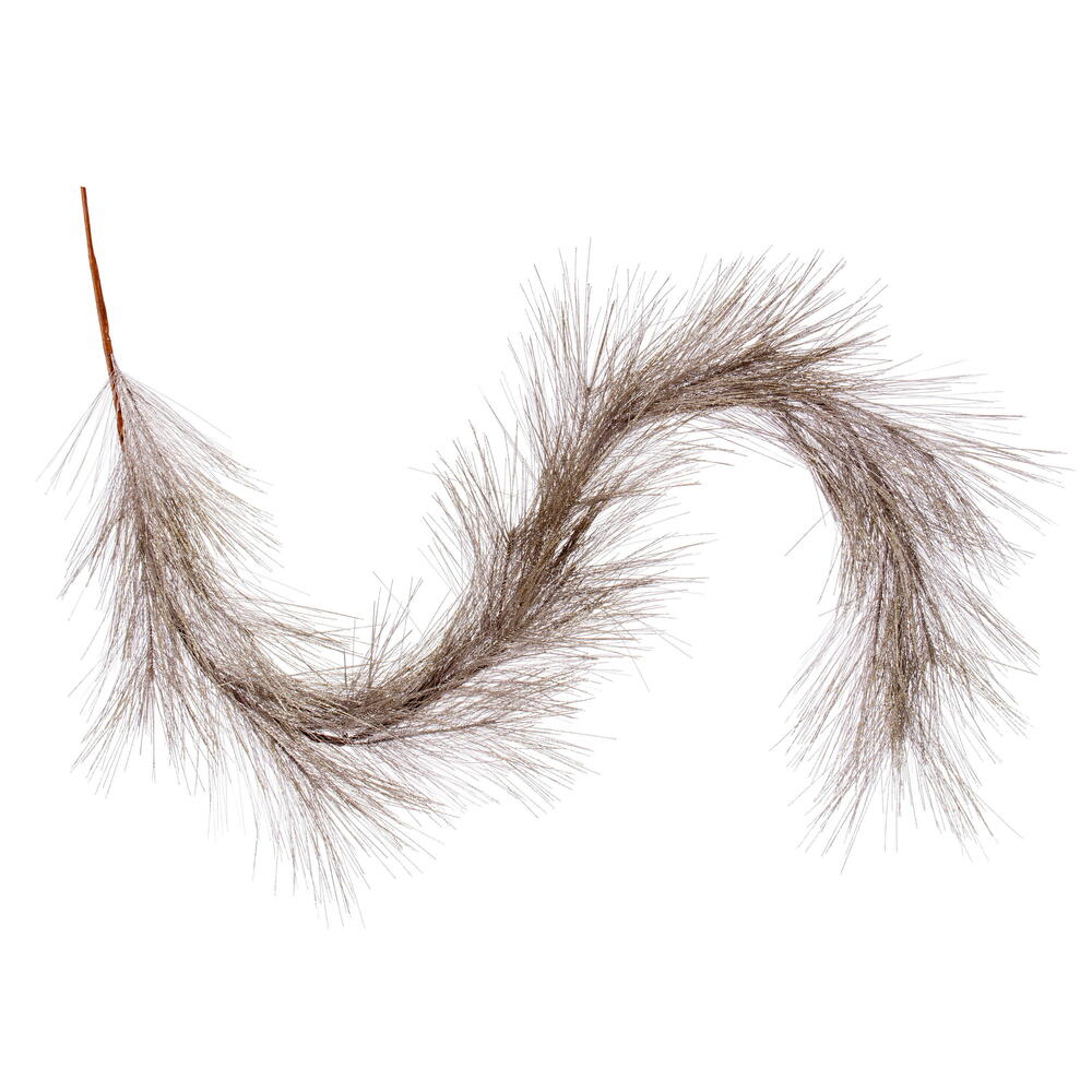 EH212938 6 ft. Artificial Champagne Metallic Pine Needle Garland