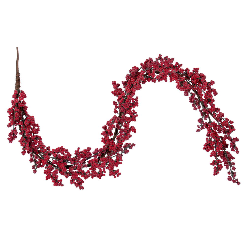 FQ242160 5 ft. Red Ice Berry Garland