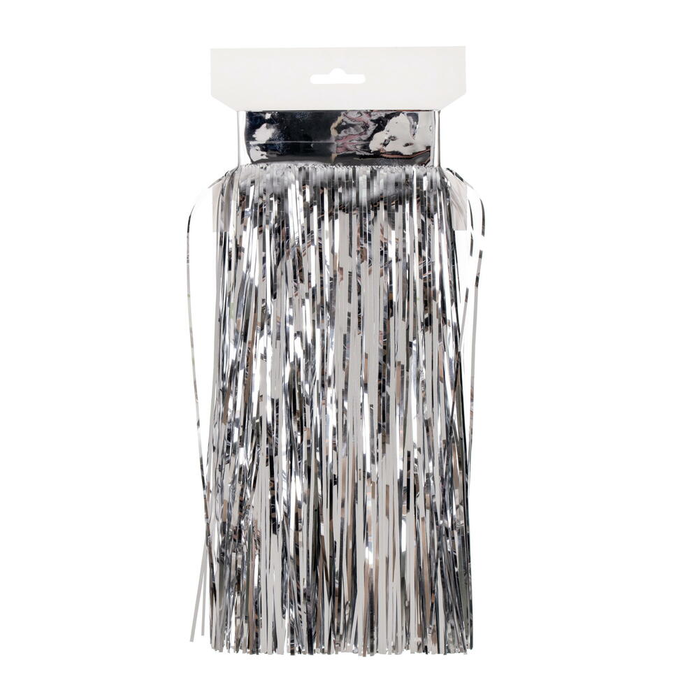 RX241007 10 ft. x 12 in. Silver Tinsel Icicle Curtain - Pack of 4