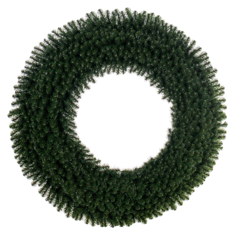 G237060 60 in. Deluxe Sequoia Pine Artificial UnLit Wreath with 1088 Classic PVC Tipsand Heavy Duty 0.22 Guage Galvanized Wire - Green