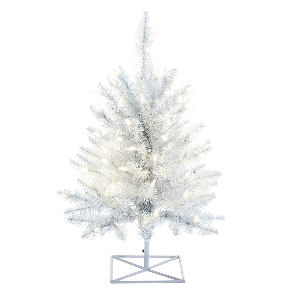 K160221LED 2 ft. x 20 in. Red Artificial Pre-Lit Christmas Tree, 50 Warm White LED Lights