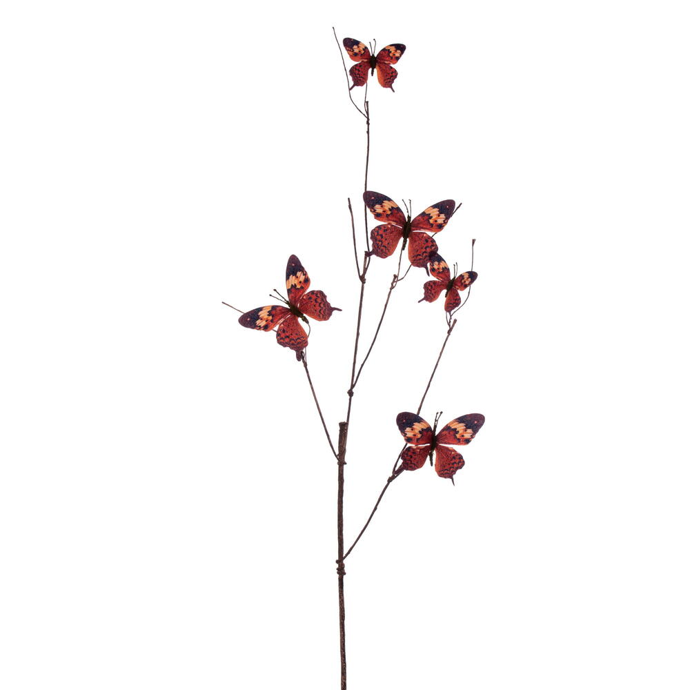 EF232341 37 in. Copper, Brown & Tan Butterfly Spray - 2 Piece