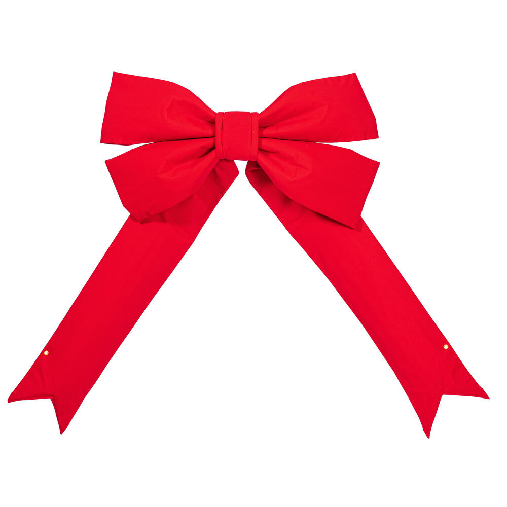 L230336 36 x 45 in. Red Canvas 4 Loop Outdoor Christmas Bow with UV Treated Material & Wire to Hang