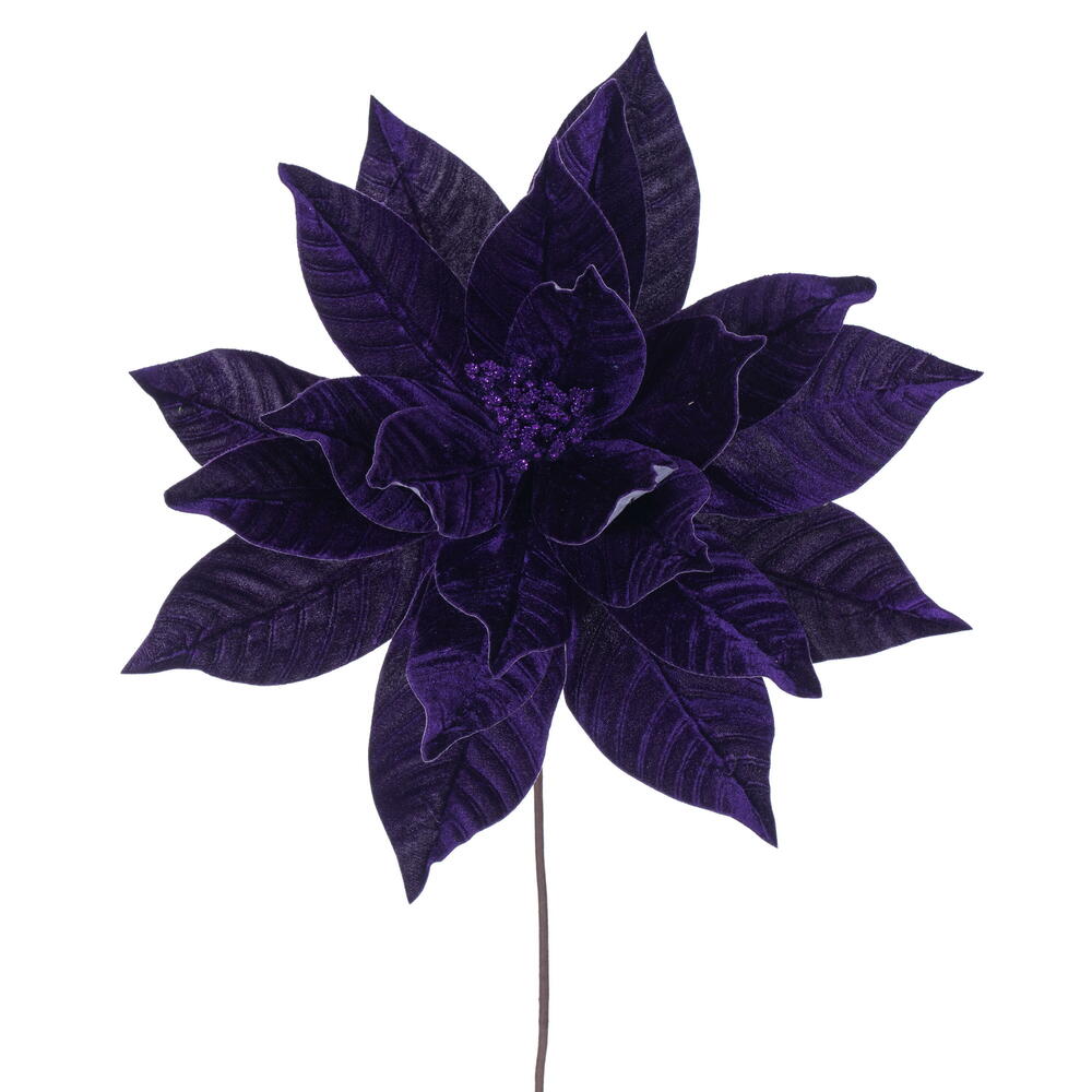 RG233126 21.5 in. Plum Poinsettia Stem - 2 Piece