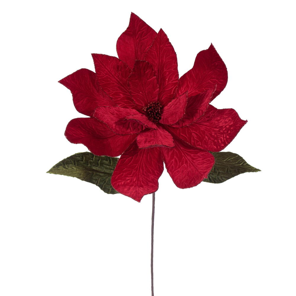 RG237703 27.5 in. Red Poinsettia Stem - 2 Piece