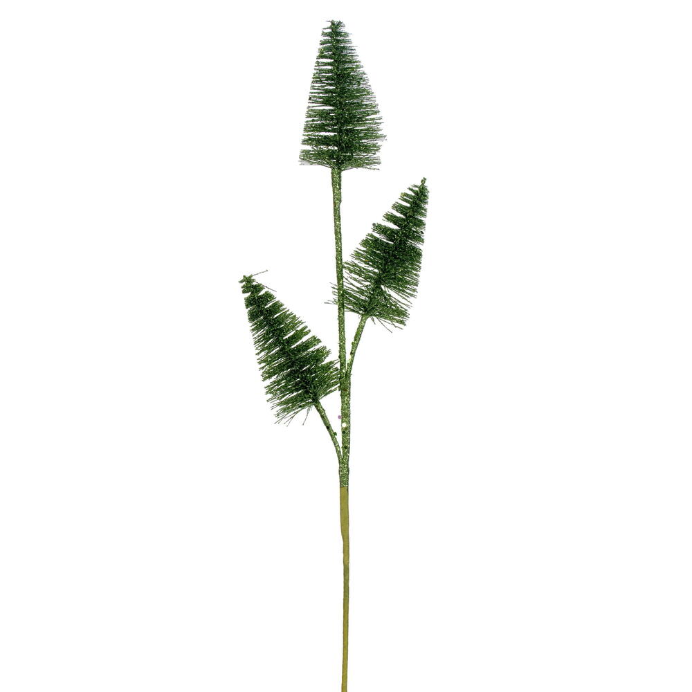 RX230304 20 in. Artificial Green Glitter Cone Tree Spray - 6 Piece