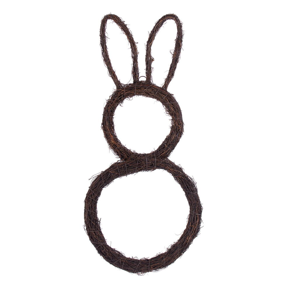 FPQ240126 26 x 12 in. Bunny Outline Wreath - Brown