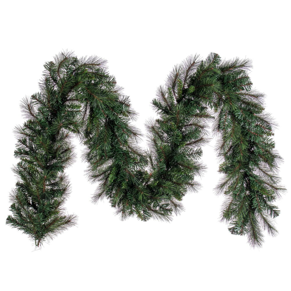 K201414 9 ft. x 14 in. Brighton Pine Artificial Garland with 250 PE & PVC Tips - Green
