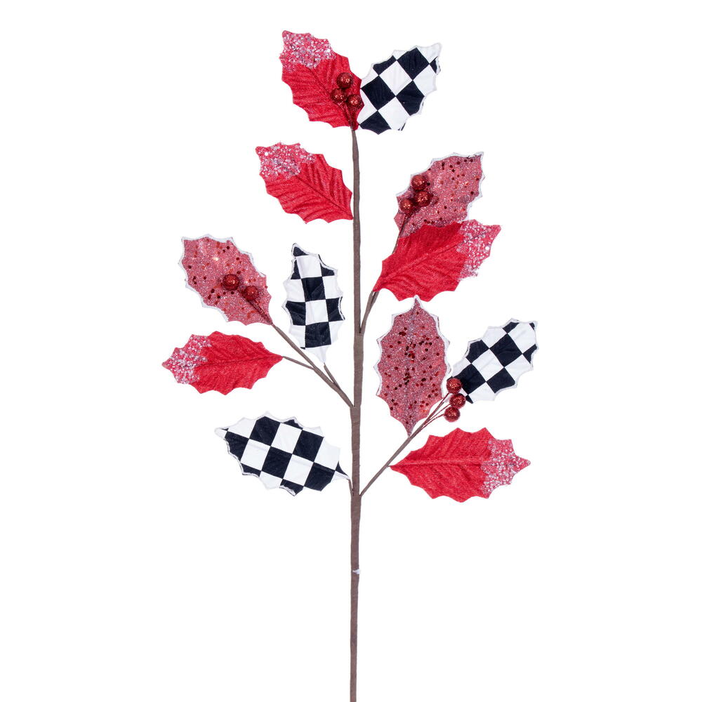 RG240126 26 x 10 in. Red, White & Black Leaf Spray