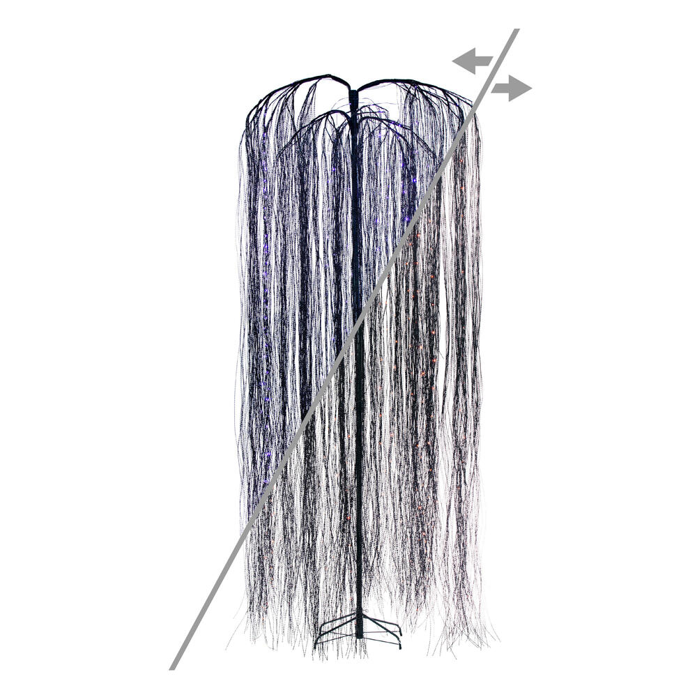 X249091LED 10 ft. Willow Twig Tree - 374 Purple & Orange Light - Black