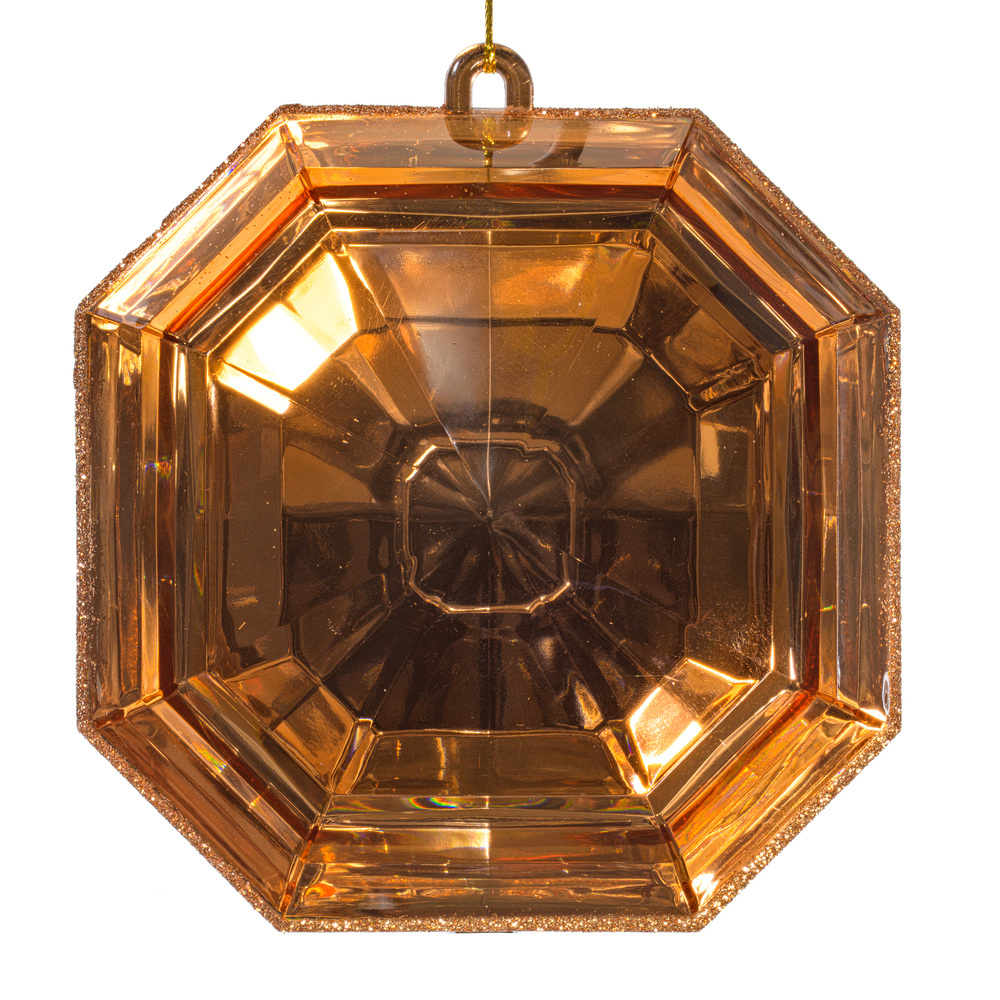 MT232858 6 in. Rose Gold Square Jewel Glitter Ornament