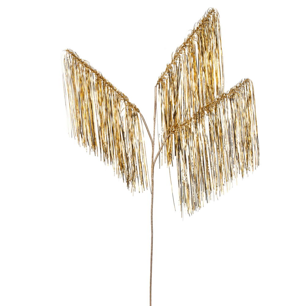 RX241338 36 in. Champagne Tinsel Icicle 3-Tip Spray - Pack of 3