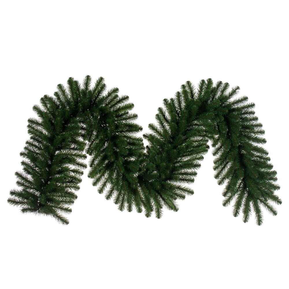 G237017 9 ft. x 18 in. Deluxe Sequoia Pine Artificial UnLit Garland with 320 Classic PVC Tipsand Heavy Duty 0.22 Guage Galvanized Wire - Green