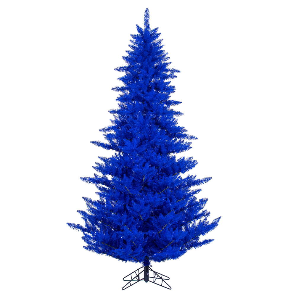 K234420 2 ft. x 20 in. Blue Artificial UnLit Christmas Tree with 84 PVC Tips & Plastic Tree Stand