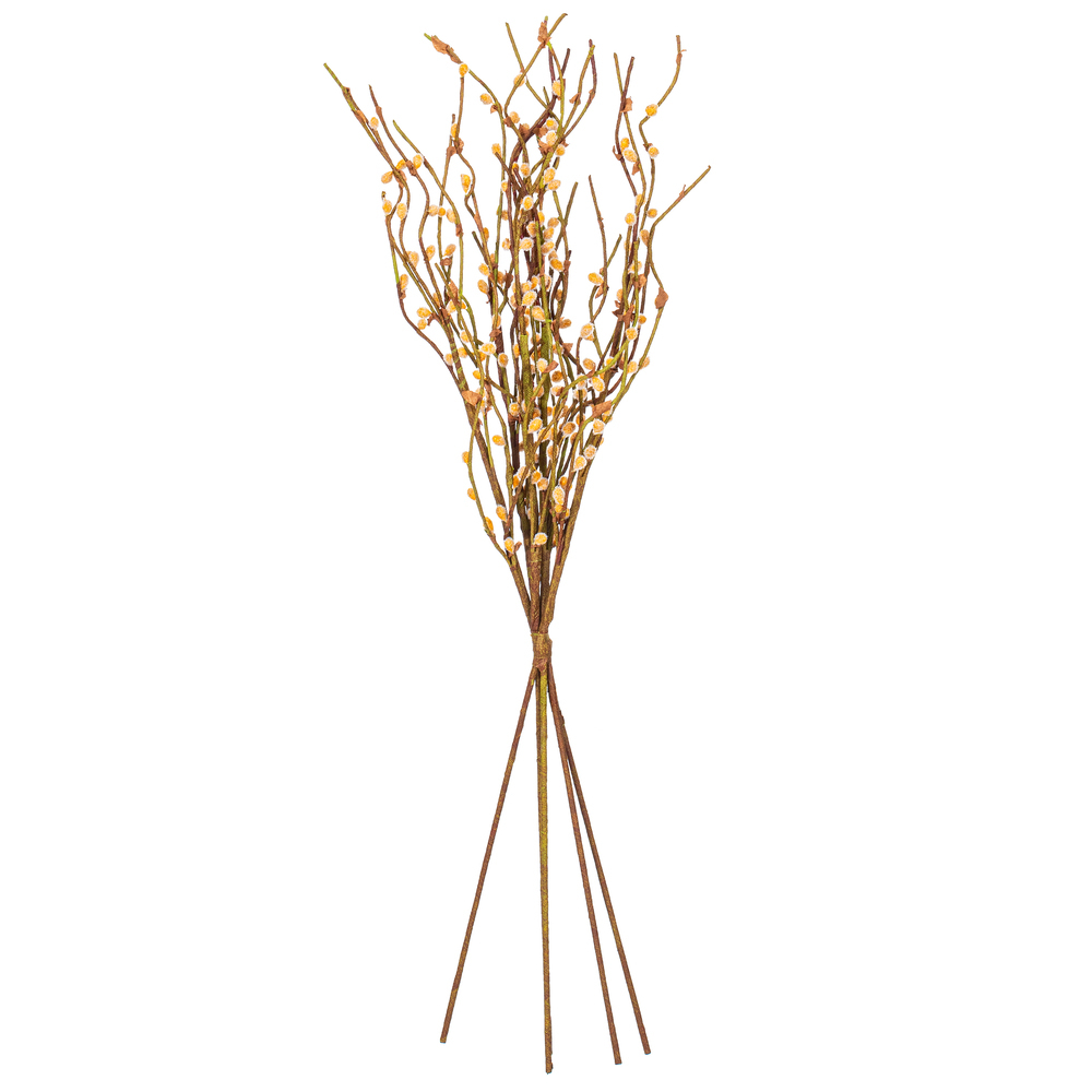 FPQ230934 34 in. Artificial Black Goat Willow Bundle - Beige