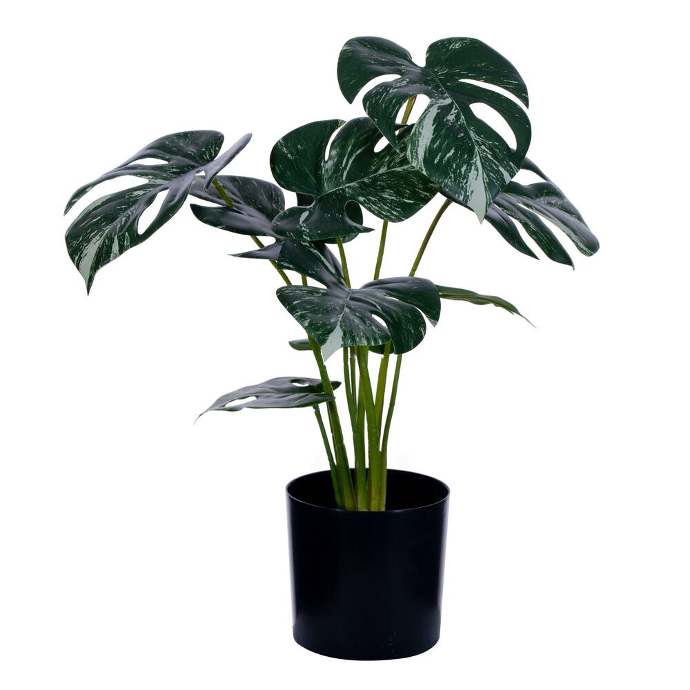 FR236615 15 in. Artificial Green Potted Monstera Plant