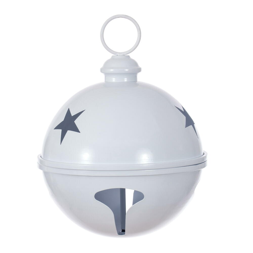 RAA231011 10 in. Matte White Iron Bell Ornament