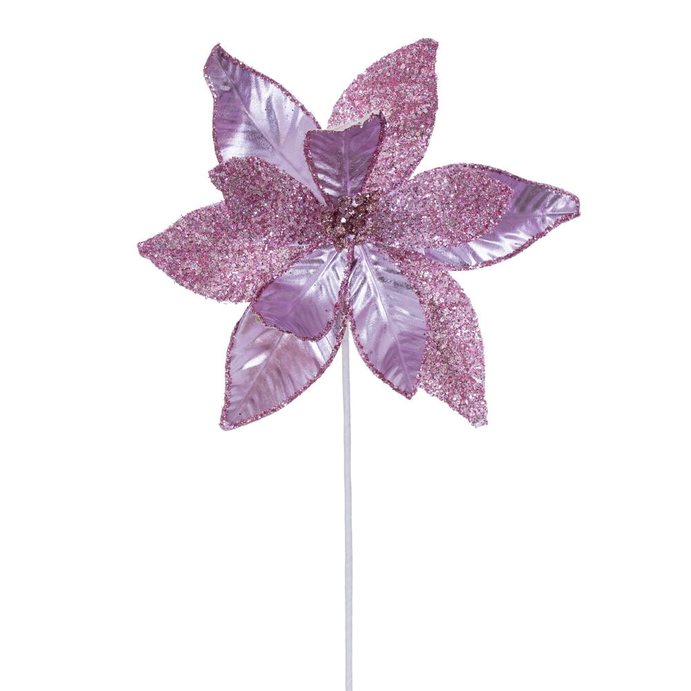 RG230179 21.5 in. Pink Poinsettia Stem - 6 Per Bag