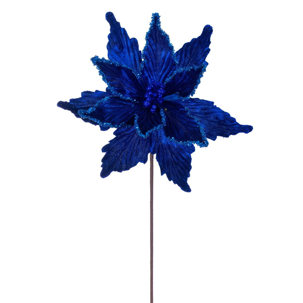 RG234902 21.5 in. Blue Poinsettia Stem - 6 Piece