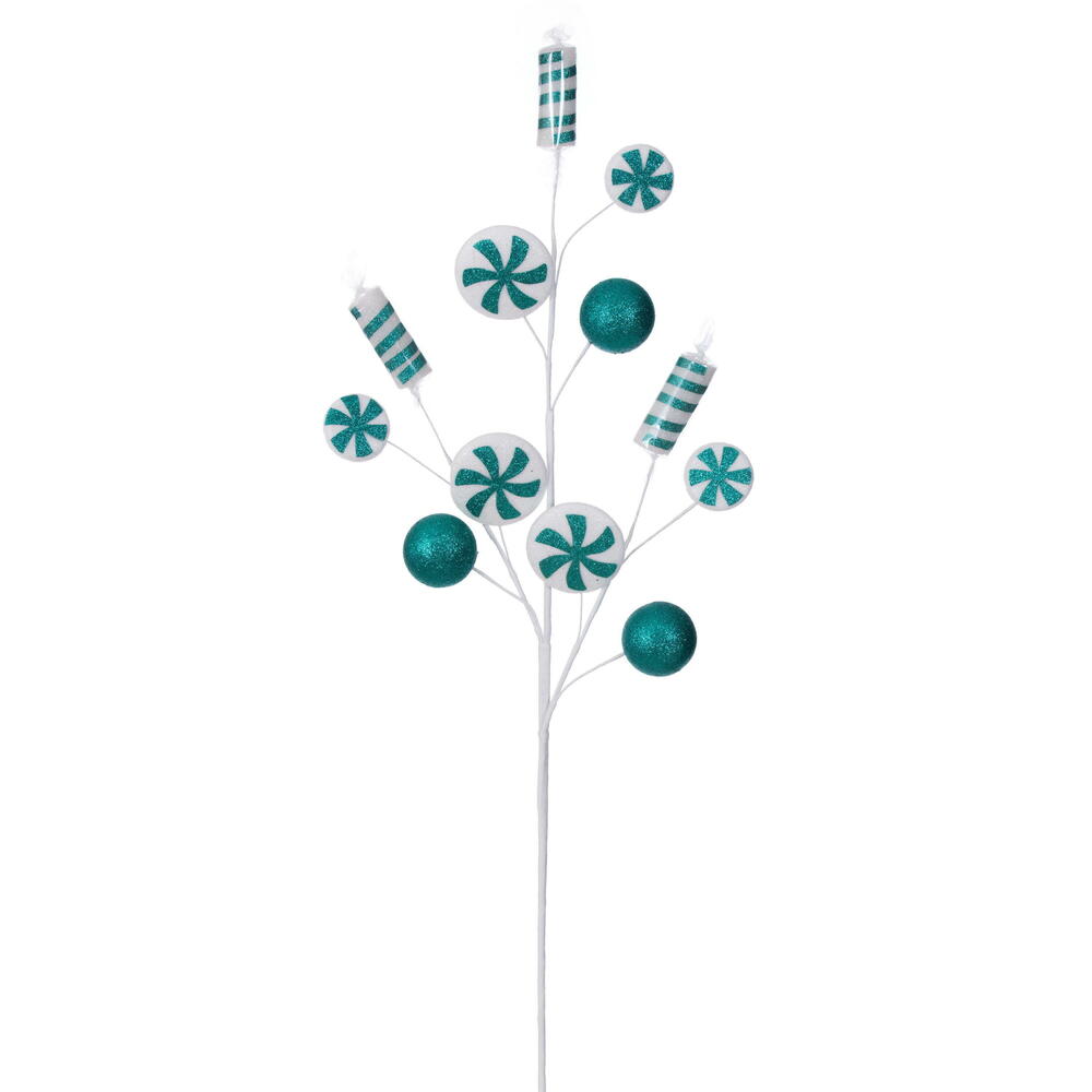 QG231742 31 in. Artificial Teal Glitter Spray - 4 Per Bag