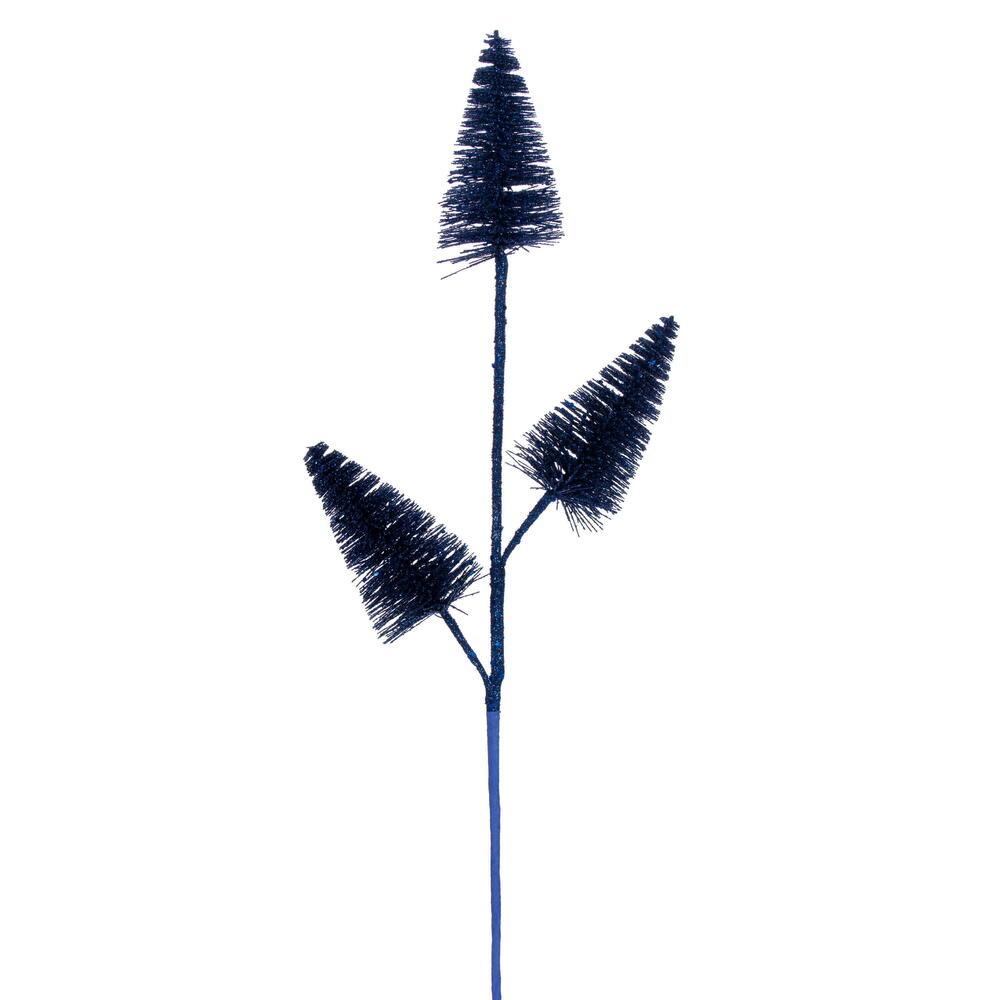 RX230331 20 in. Artificial Midnight Blue Glitter Cone Tree Spray - 6 Piece