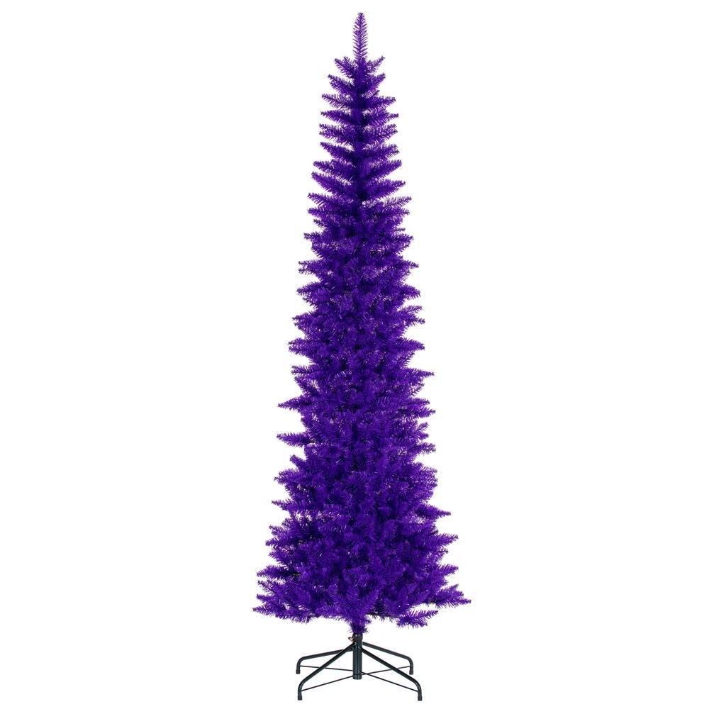 K242980 8.5 ft. x 38 in. Purple Pencil Artificial Unlit Christmas Tree