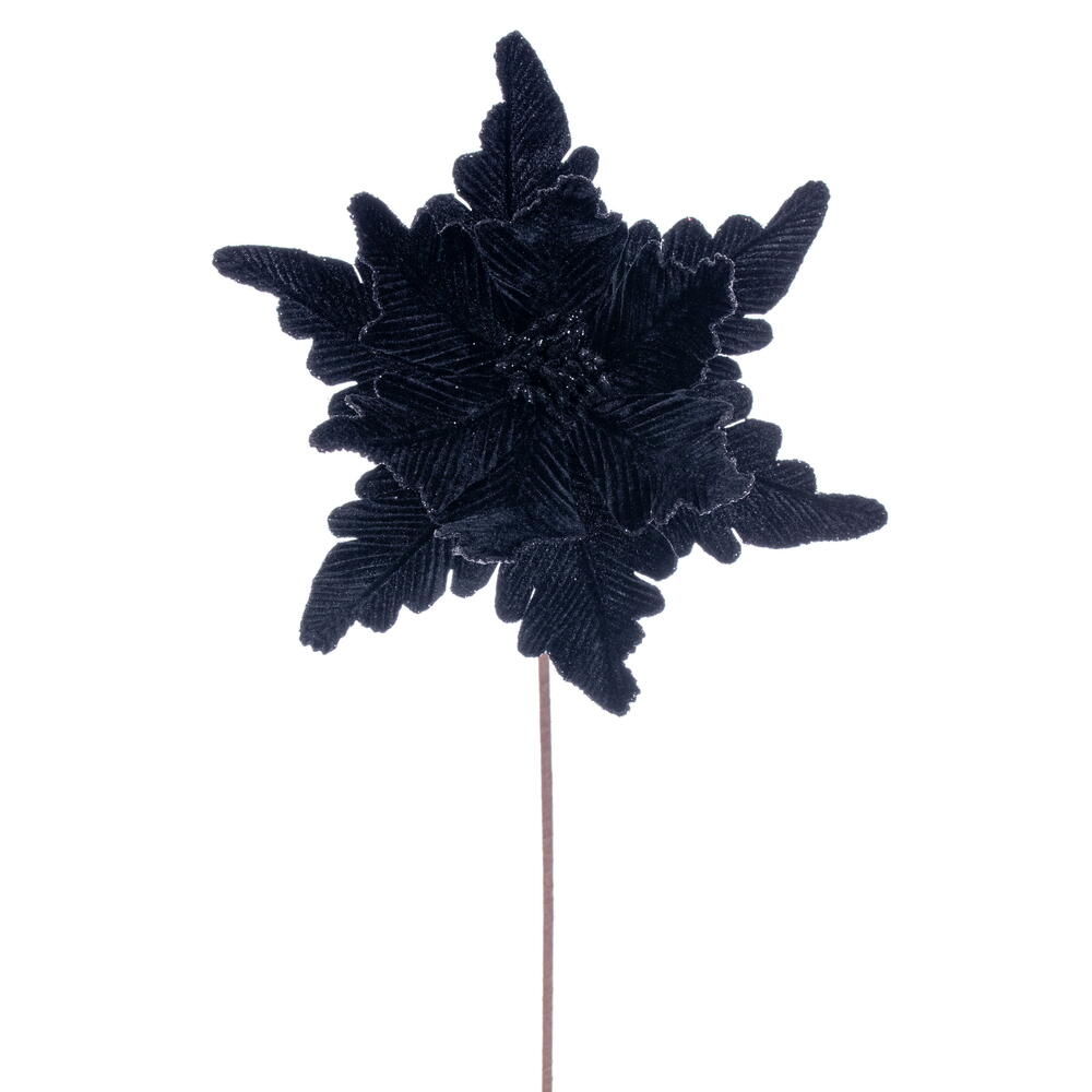 RG241517 13 x 20 in. Black Deluxe Velvet Poinsettia Stem