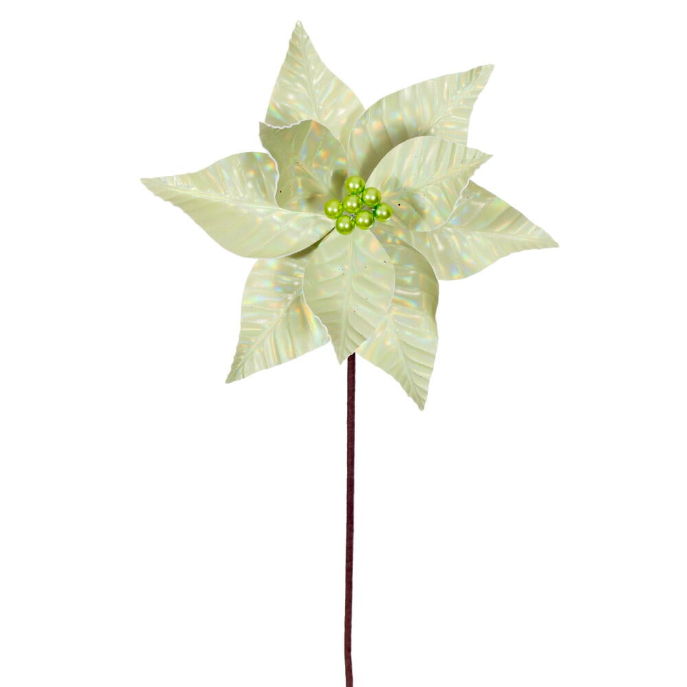 RG241973 10 x 20 in. Lime Iridescent Poinsettia Stem