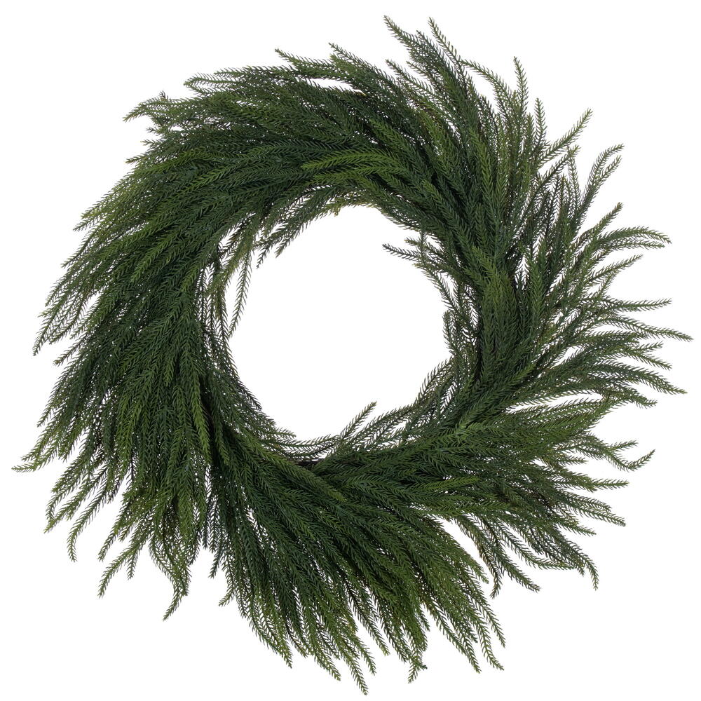 RS240420 28 in. Green Norfolk Pine Wreath