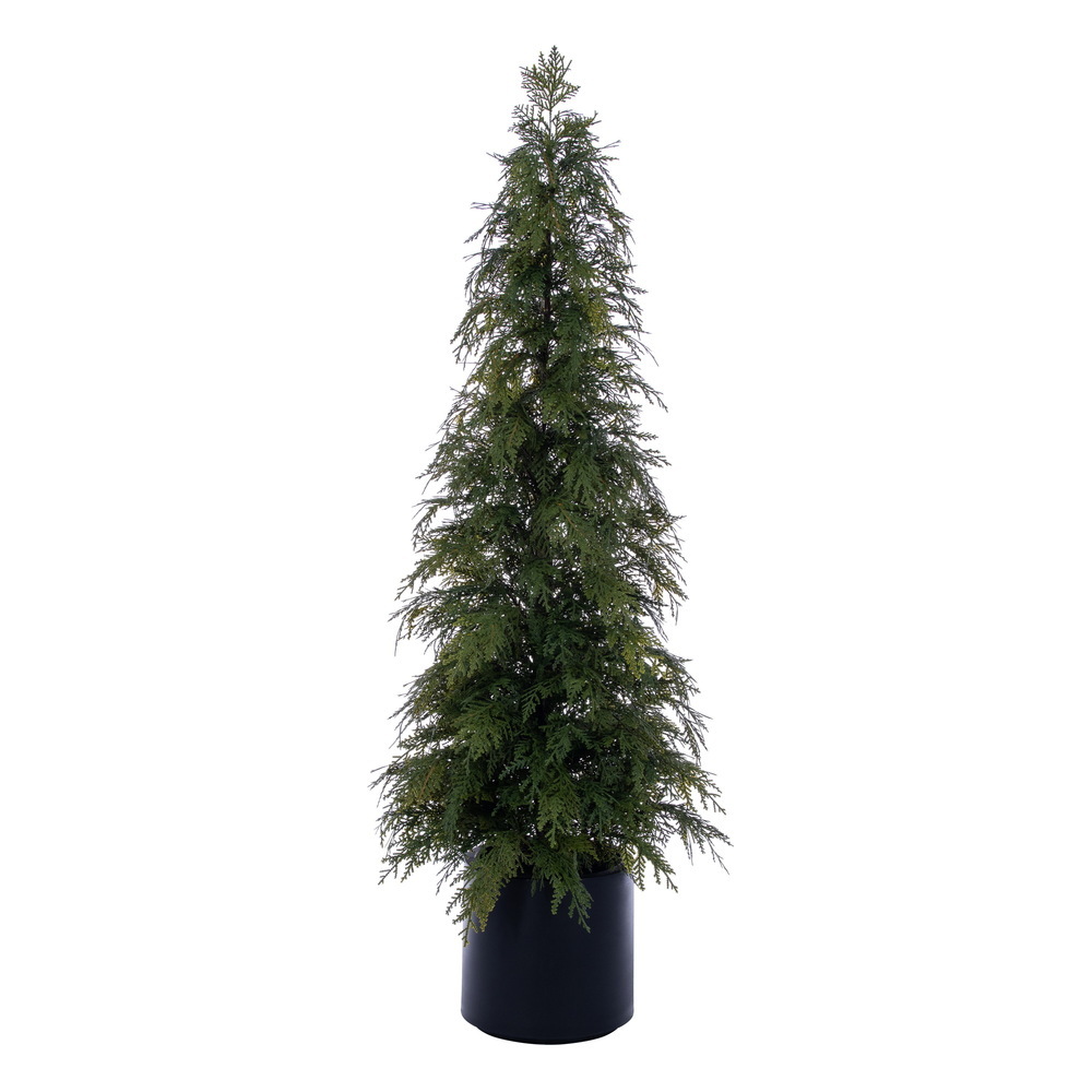 RH260360UV Artificial Green Cedar Potted Tree UV - 5 ft.