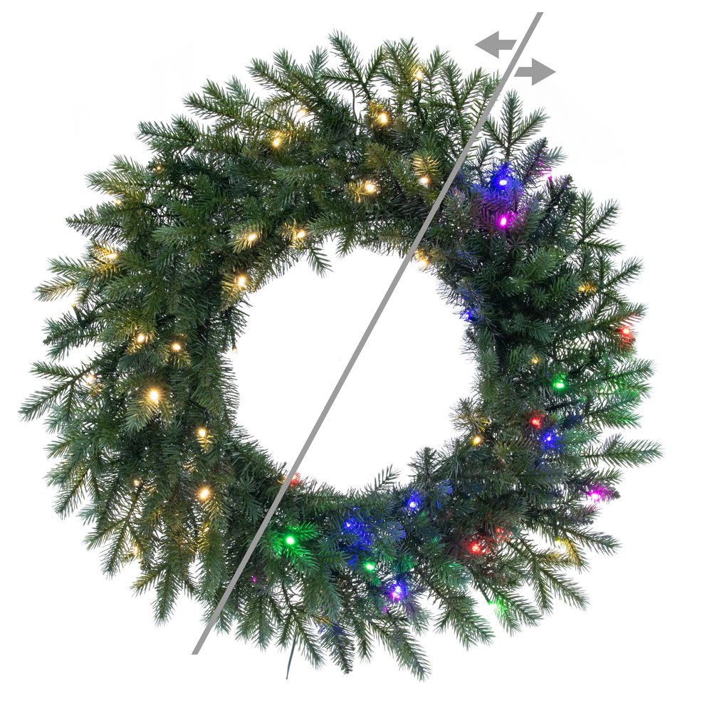 A263449LEDCC 48 in. Concolor Blue & Green 5 mm Wreath with 200CC