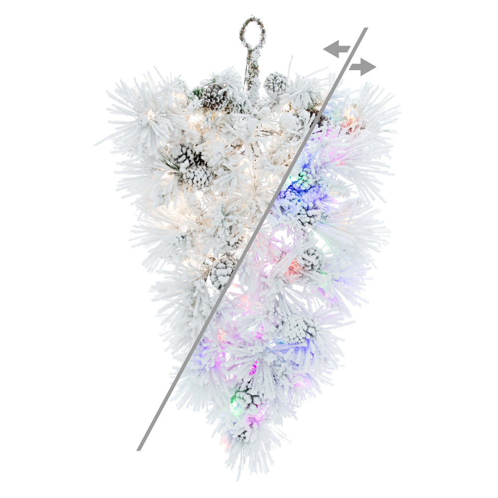A264508LEDCC 36 in. Flocked White on Green Mountain 5 mm Tear Drop with 100CC