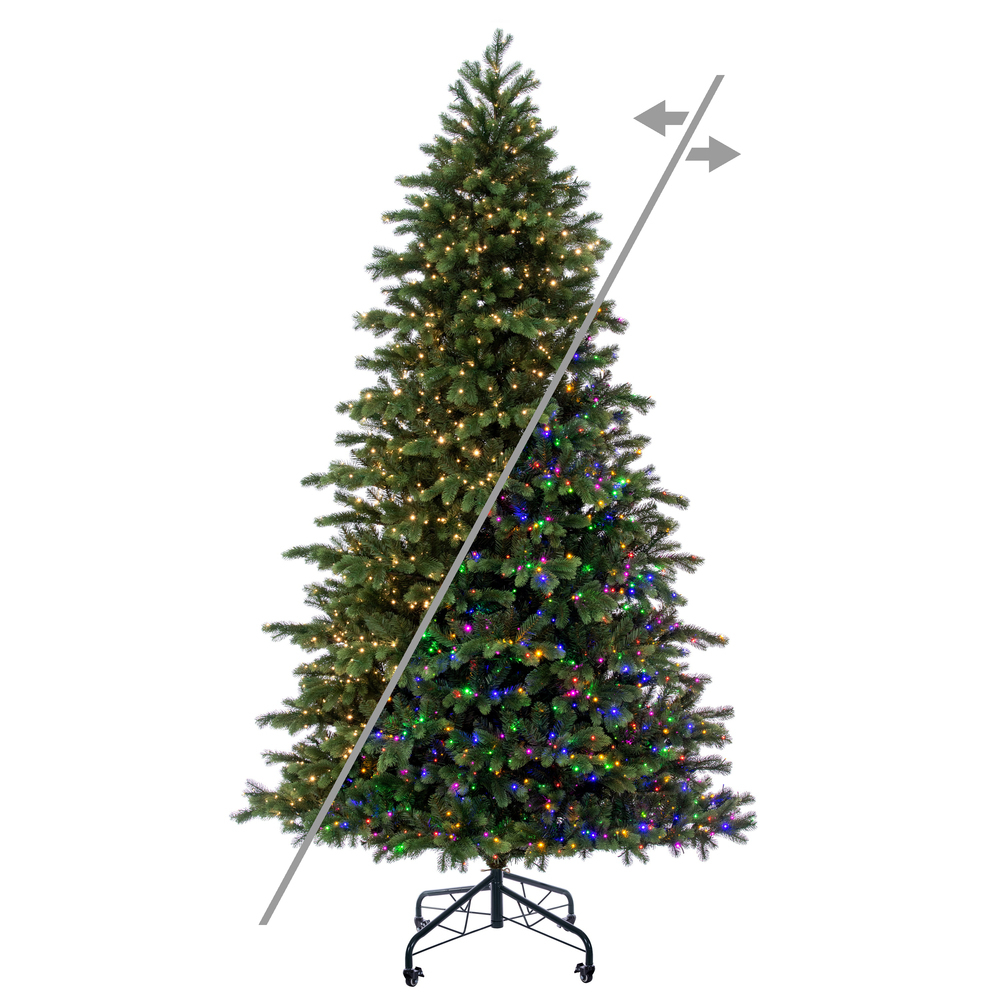 G263583LEDCC Downswept Douglas Artificial Christmas Tree with 2200 Clear Lights & 3 mm Needles, Green