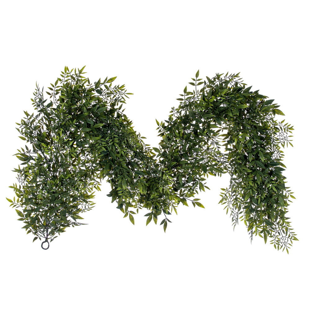 FK261372UV 6 ft. UV-Resistant Green Heavenly Bamboo Artificial Garland