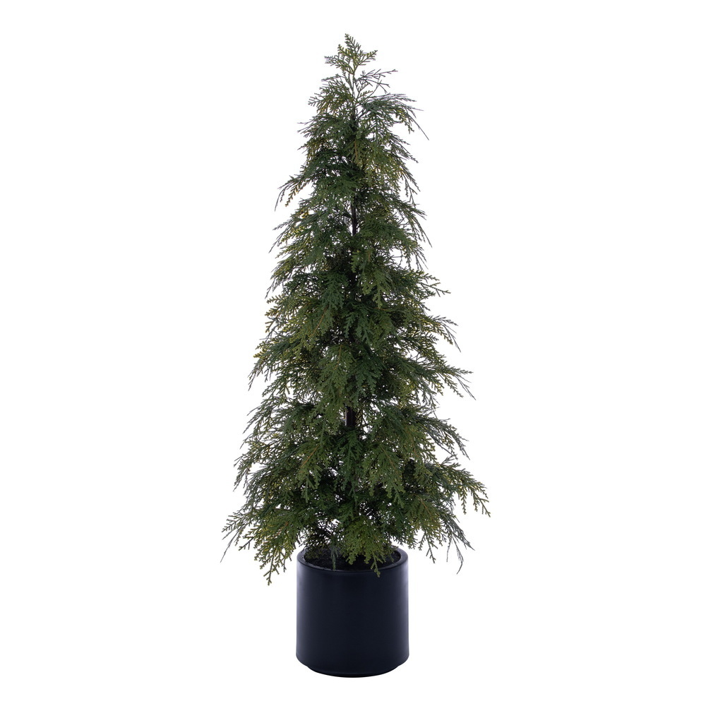 RH260348UV Artificial Green Cedar Potted Tree UV - 4 ft.