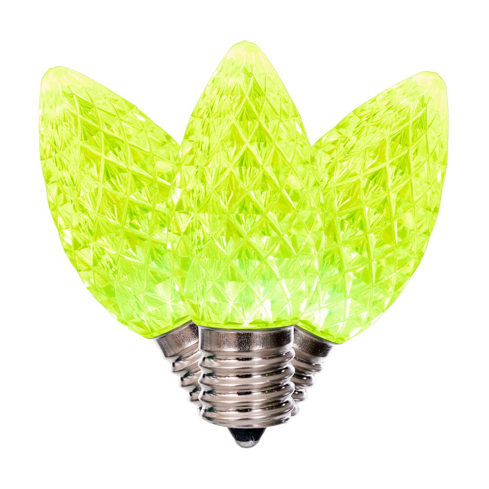 XRETC933-25 C9-E17 Base SMD Faceted Retro Bulb, Lime - 25 per Bag