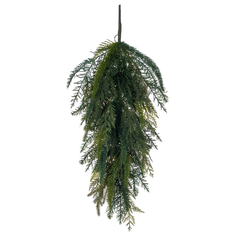RK260729UV 28 in. UV-Resistant Mixed Green Greenery Artificial Teardrop