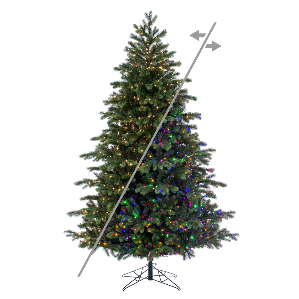 G263578LEDCC 7.5 ft. x 60 in. Down swept Douglas Artificial Christmas Tree - 3 mm Tips - 1500 Clear Lights, Green