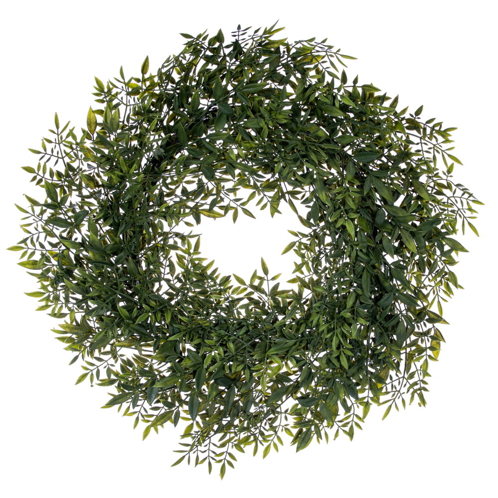 FK261328UV 28 in. UV-Resistant Green Heavenly Bamboo Artificial Wreath