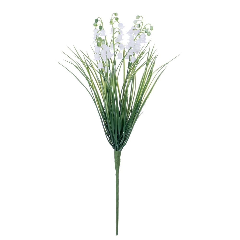 FJ260718 18 in. Artificial Lily of the Valley Grass Bush with Decorative Greenery Plant - Pack of 3