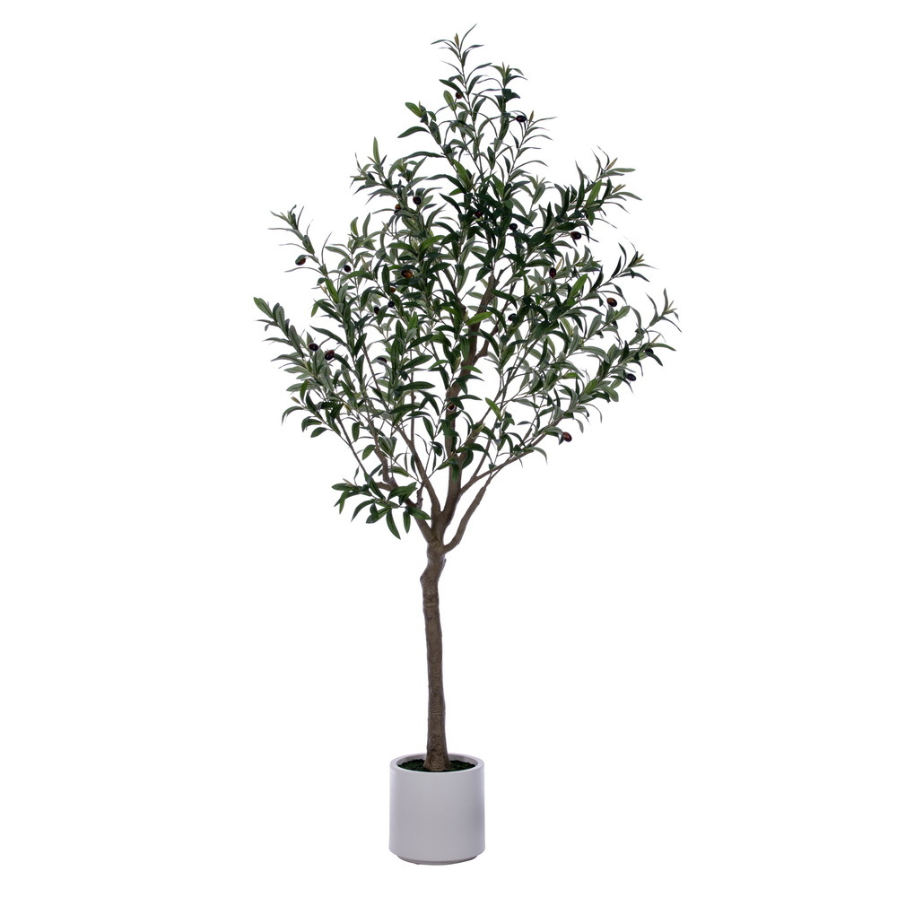 FH260172 Olive Artificial Tree, 6 ft., Potted - Green
