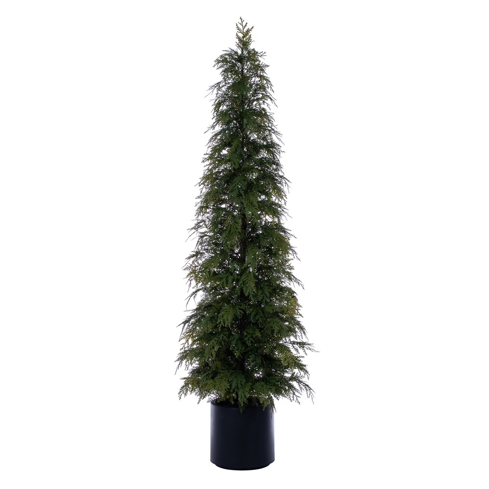 RH260372UV Artificial Green Cedar Potted Tree UV - 6 ft.