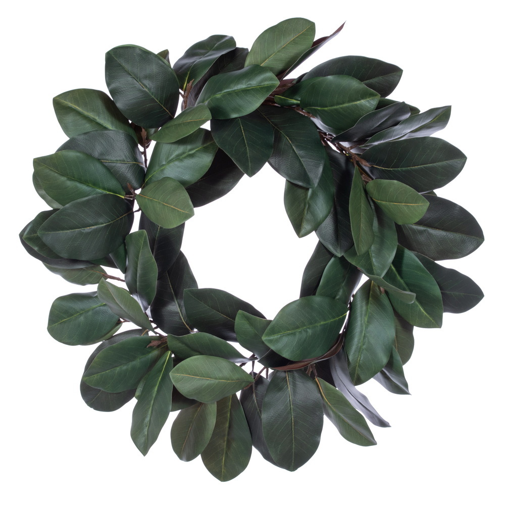 FT260128 28 in. Magnolia Leaf Wreath - Green