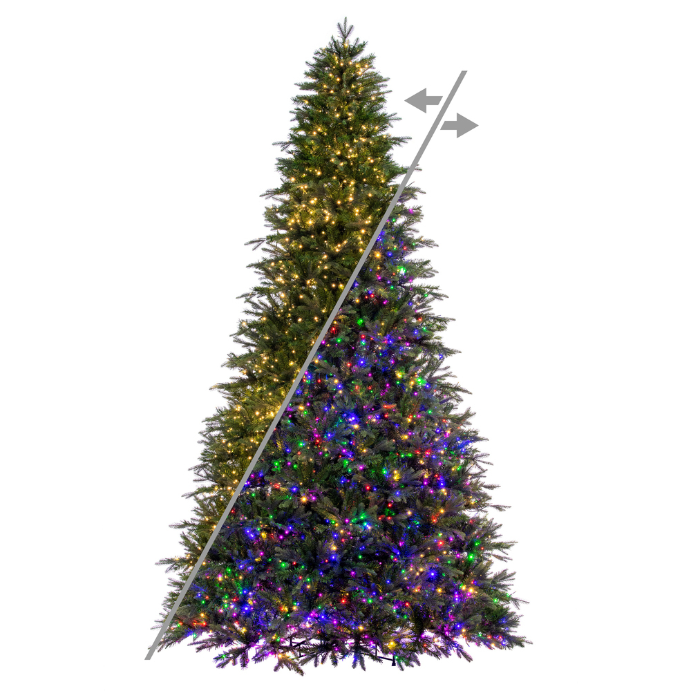 K264188LEDCC 10 ft. x 72 in. Sheldon Fir Artificial Pre-Lit Christmas Tree with 3 mm 3200 LED Color Changing