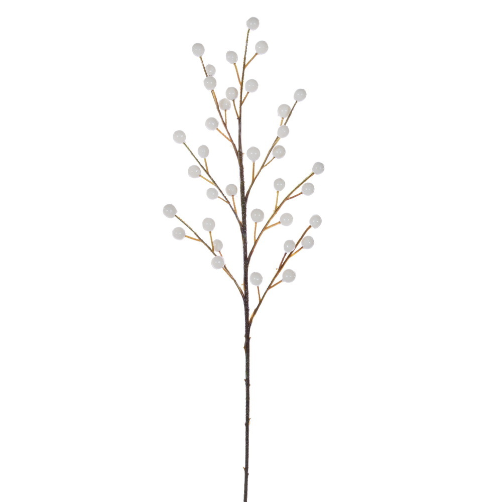 RK260111UV 18 in. UV-Resistant White Ilex Berry Artificial Spray - 6 per Bag